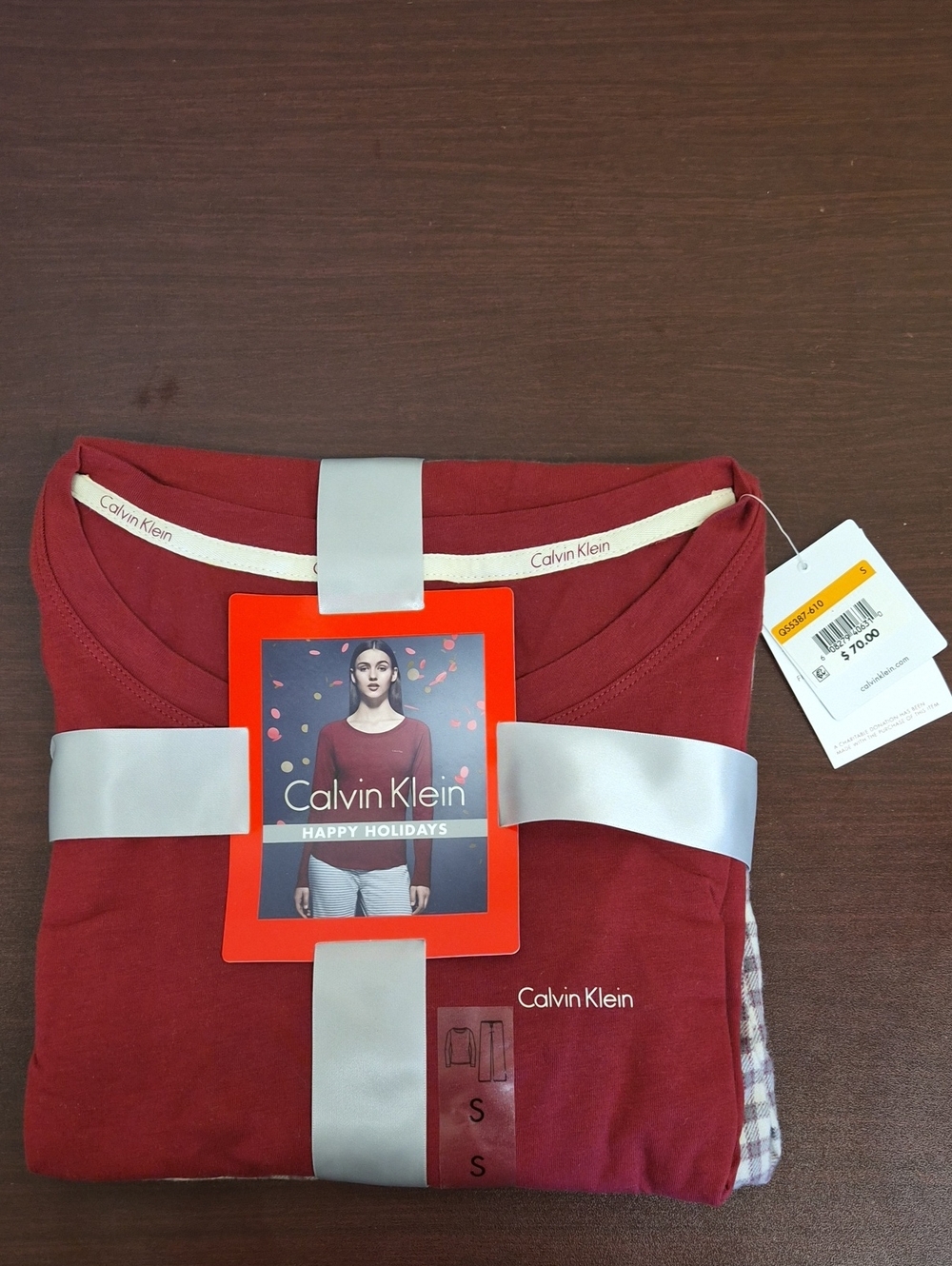 Calvin Klein Women’s Maroon Long-Sleeve Tee Size S